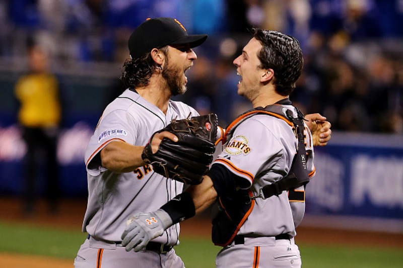 SAN FRANCISCO SF GIANTS #28 BUSTER POSEY 2012 WS CHAMPIONS ROAD