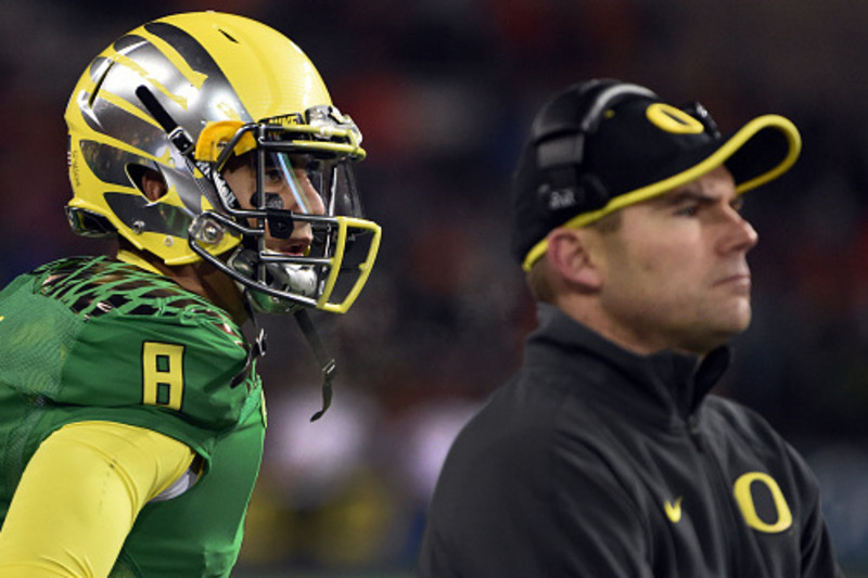 November 29, 2014: Oregon Ducks quarterback Marcus Mariota (8