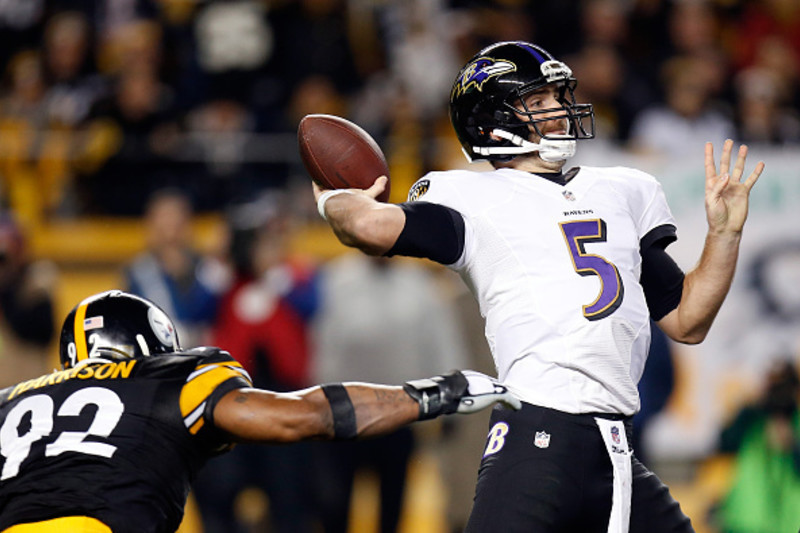 JUSTIN FORSETT, Ravens running back scores against the Patriots