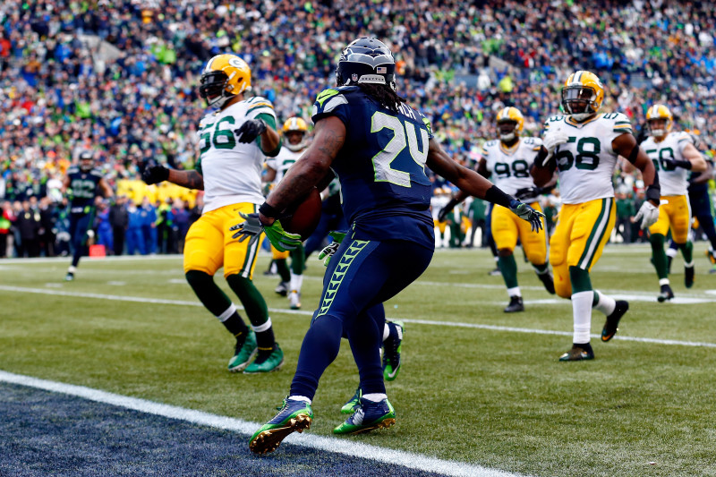 Seahawks RB Marshawn Lynch stunned at replay of controversial final play  Monday night