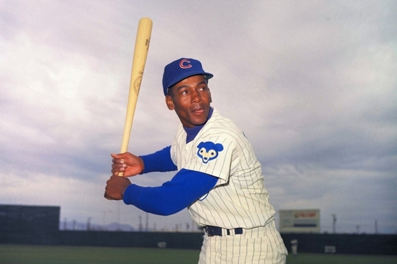 Ernie Banks Signed Chicago Cubs Flannel Jersey. Baseball