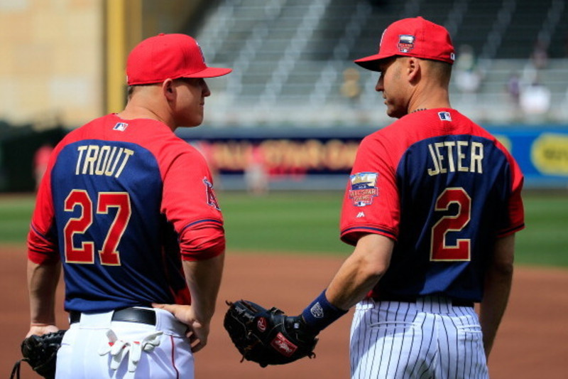 2014 MLB All-Star Game: Torch passed as Derek Jeter and Mike Trout