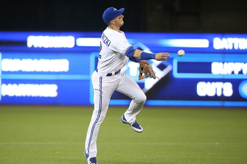Troy Tulowitzki of the Toronto Blue Jays in action against the New
