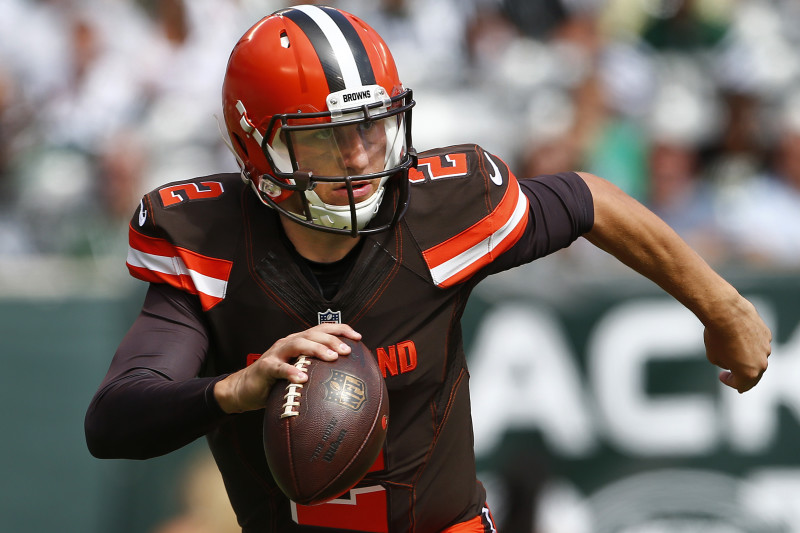 September 13, 2015, Cleveland Browns quarterback Johnny Manziel (2) in  action during the NFL game between the Cleveland Browns and the New York  Jets at MetLife Stadium in East Rutherford, New Jersey.