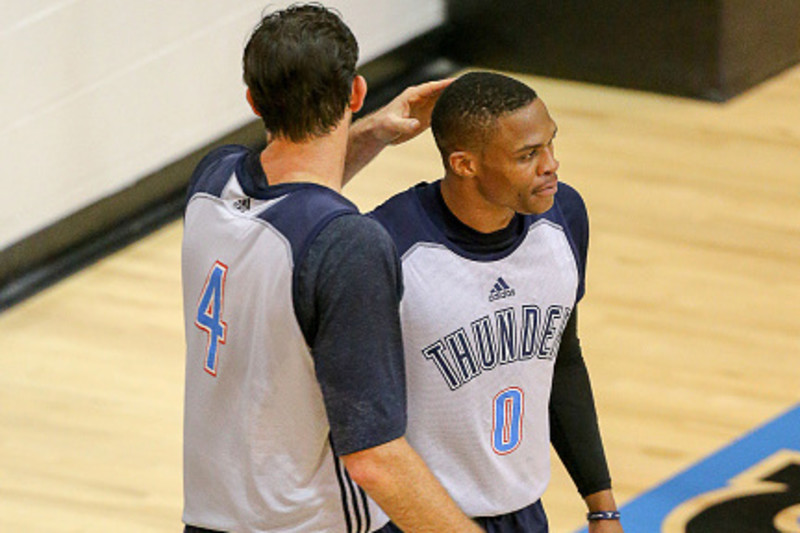 Russell Westbrook Dunking At Final Four Practice 
