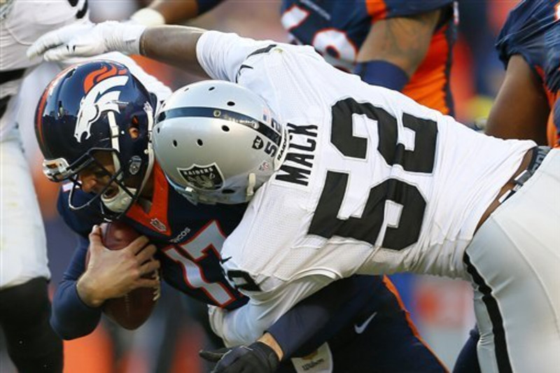 Raiders vs. Broncos (Week 14)  Khalil Mack vs. Brock Osweiler