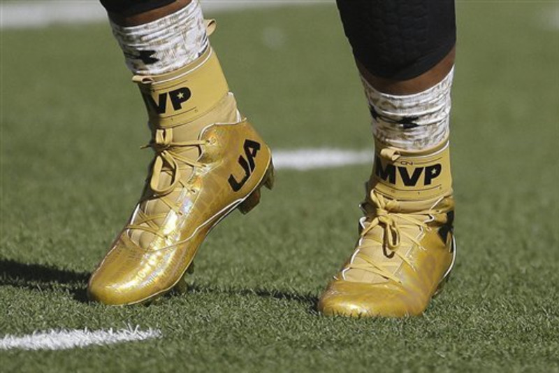 Cam Newton Wears MVP Cleats Featuring His Stats Before Super