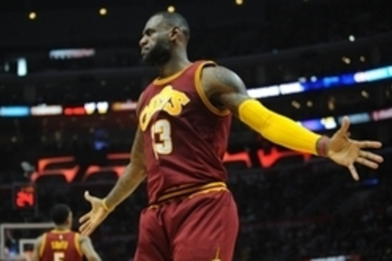 The shoes of Cleveland Cavaliers forward LeBron James (23) during the  second quarter against the Los Angeles Clippers at Staples Center.