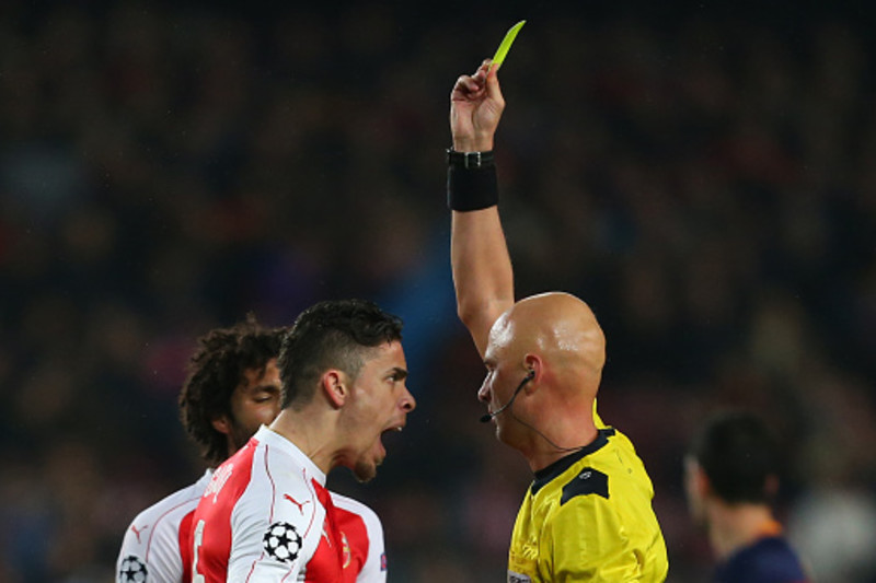 Referee Show Yellow Card Gabriel Paulista Editorial Stock Photo - Stock  Image