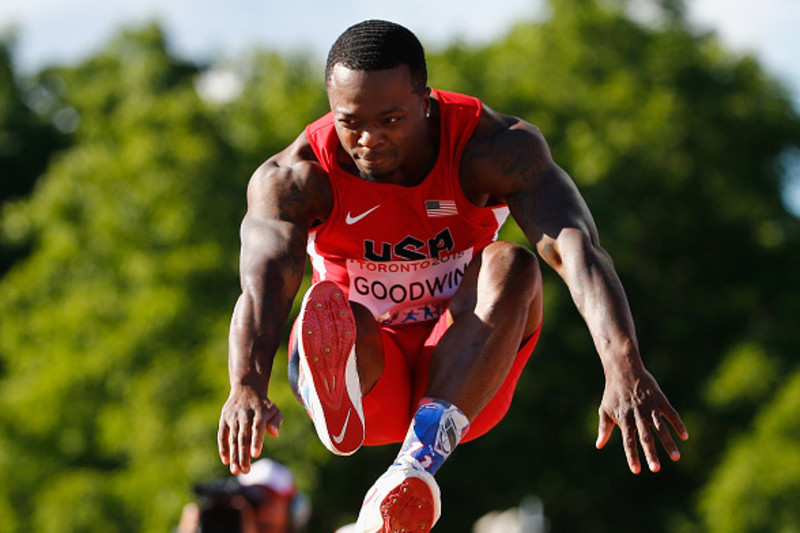 NFL player Marquise Goodwin trains for Olympics