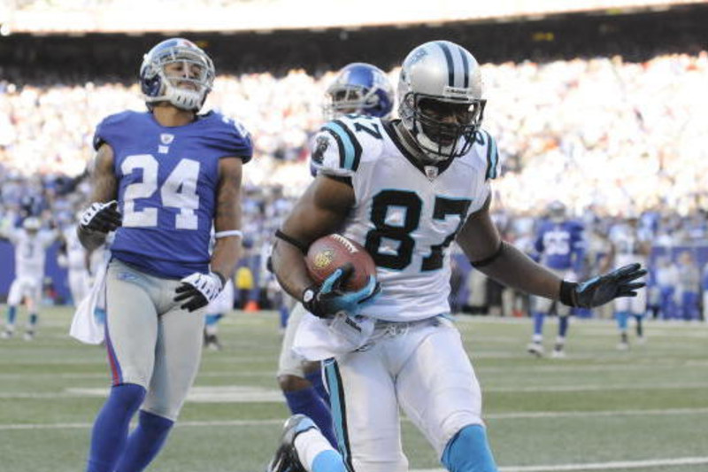 Carolina Panthers' Muhsin Muhammad (87) stretches during the NFL