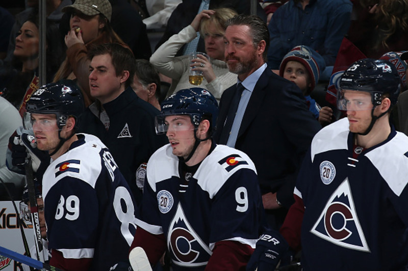 Awwwwk-waaaard: Matt Duchene appears to be with Avalanche in body only