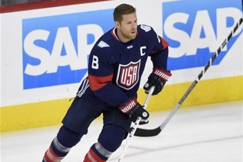Joe Pavelski rocks the 'C' for Team USA at the 2016 World Cup of Hockey.