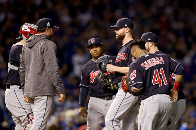 Corey Kluber leads Cleveland Indians to opening win over Chicago Cubs in World  Series, Baseball News