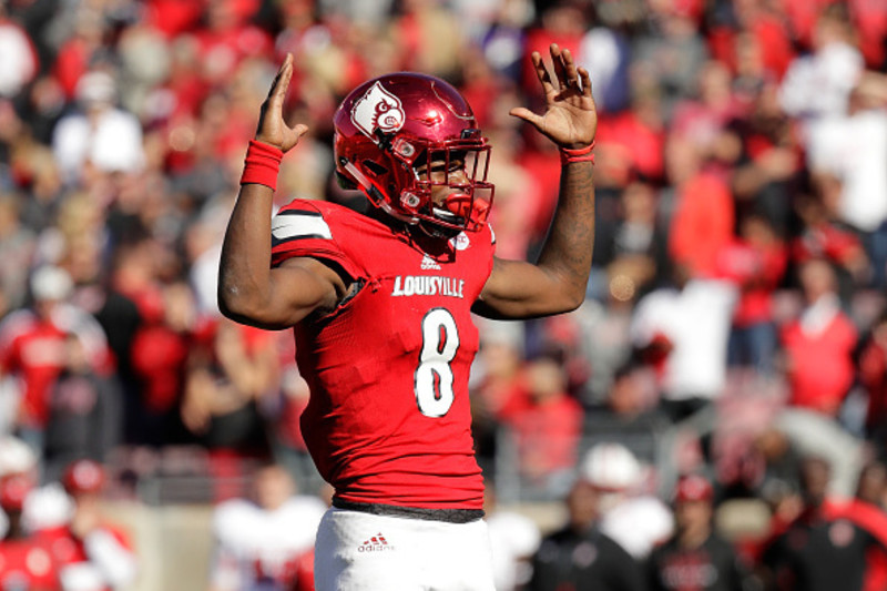 Lot Detail - 2016 Lamar Jackson Heisman-Winning Season Louisville Cardinals  Practice Worn Jersey Photo Matched to 8/16/16 (Resolution Photomatching)