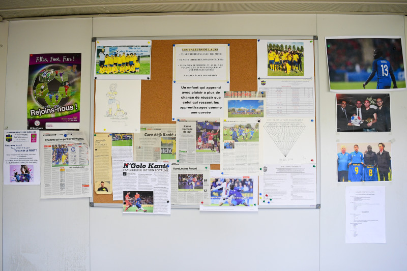 Inside the clubhouse at Stade Maurice Hubert, home of Kante's first club, JS Suresnes.