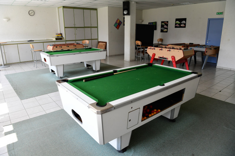 The games room in the dormitory building at Lycee Professionnel Professeur Clerc in Outreau, near Boulogne, where Kante lodged in his early days as a player as US Boulogne.