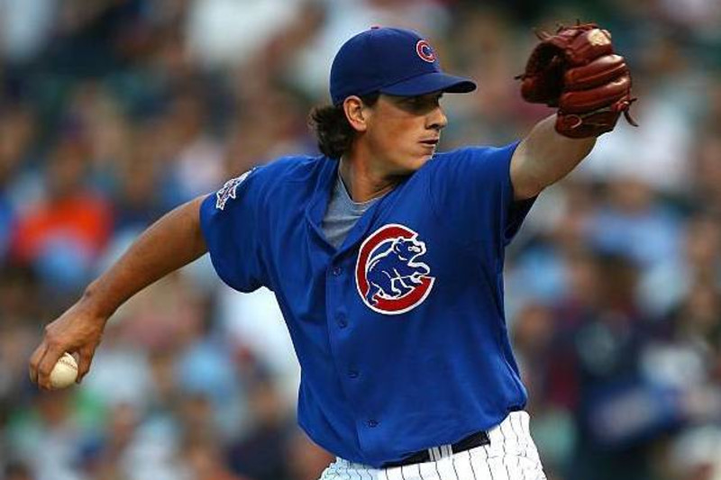 Chicago Cubs starting pitcher Jeff Samardzija delivers during the first  inning of the Wrigley Field 100th anniversary game against the Arizona  Diamondbacks at Wrigley Field on April 23, 2014 in Chicago. The