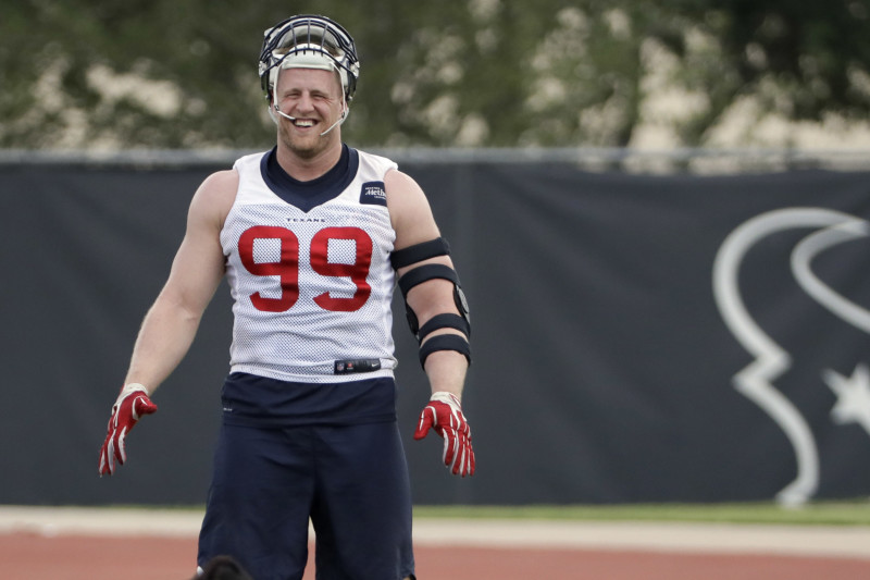 J.J. Watt is way too massive for this soccer jersey