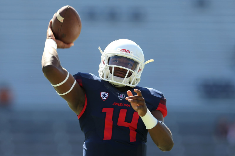 Arizona's Khalil Tate rated as No. 8 quarterback in college football by Pro  Football Focus - Arizona Desert Swarm