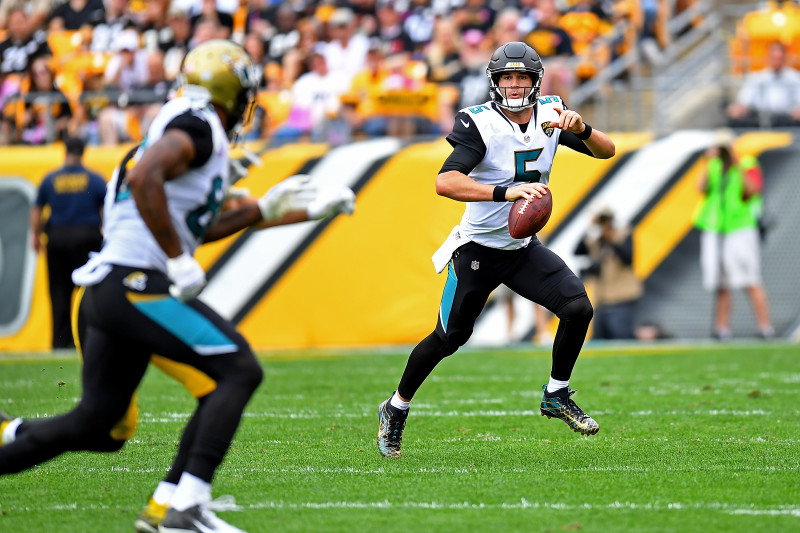 Jan 14th, 2018: Jaguars Blake Bortles #5 during the Jacksonville Jaguars vs  Pittsburgh Steelers game at Heinz Field in Pittsburgh, PA. Jason  Pohuski/CSM Stock Photo - Alamy