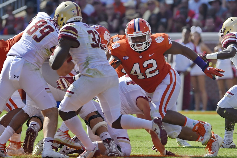 Defensive Lineman Christian Wilkins meets with the media