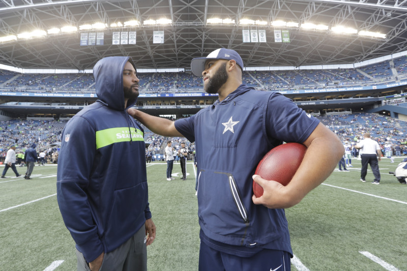 Seattle Seahawks - Kris Richard receives congratulations from Richard  Sherman after Richard coached his first victory and shutout since being  named defensive coordinator. Read more »