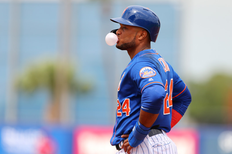 Washington, United States Of America. 30th Mar, 2019. New York Mets second  baseman Robinson Cano (24) in the dugout prior to the game against the  Washington Nationals at Nationals Park in Washington