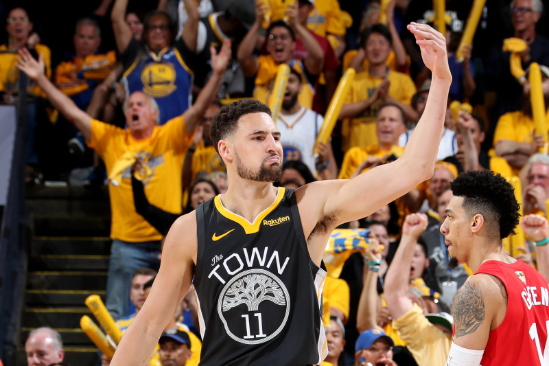 Klay Thompson 2019 Golden State Warriors Yellow Jersey