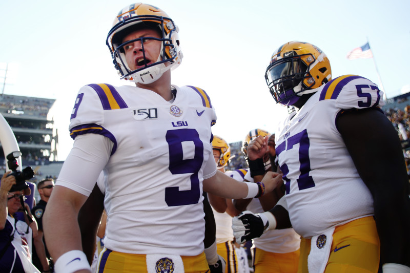 HOT] New Joe Burrow LSU Jersey #9 NCAA Football Purple