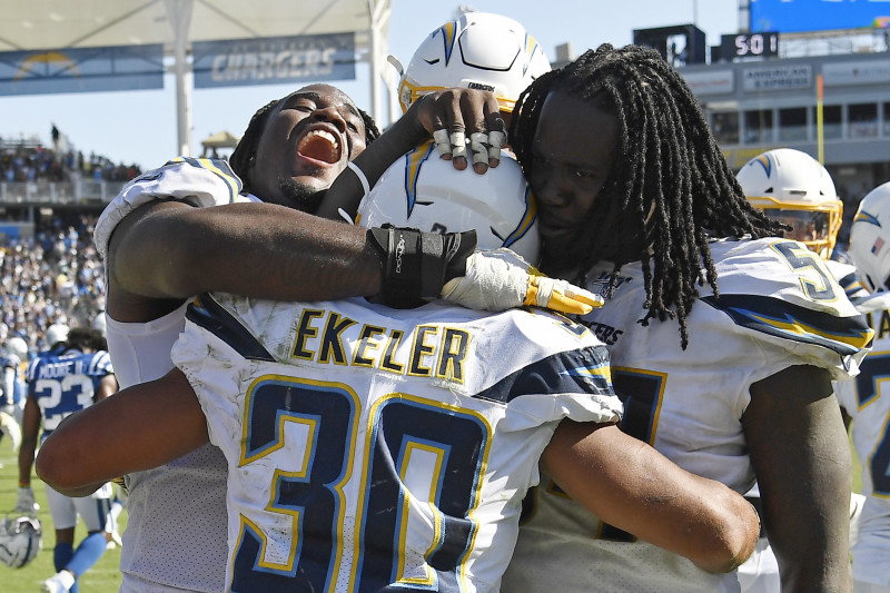 Ekeler scores 3 TDs in Chargers overtime win over Colts