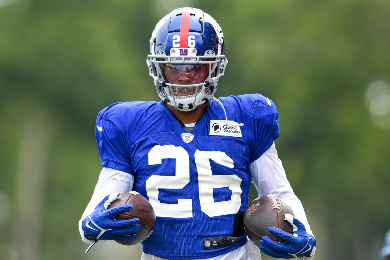 New York Giants RB Saquon Barkley takes next step in recovery, completes  first contact practice - ESPN