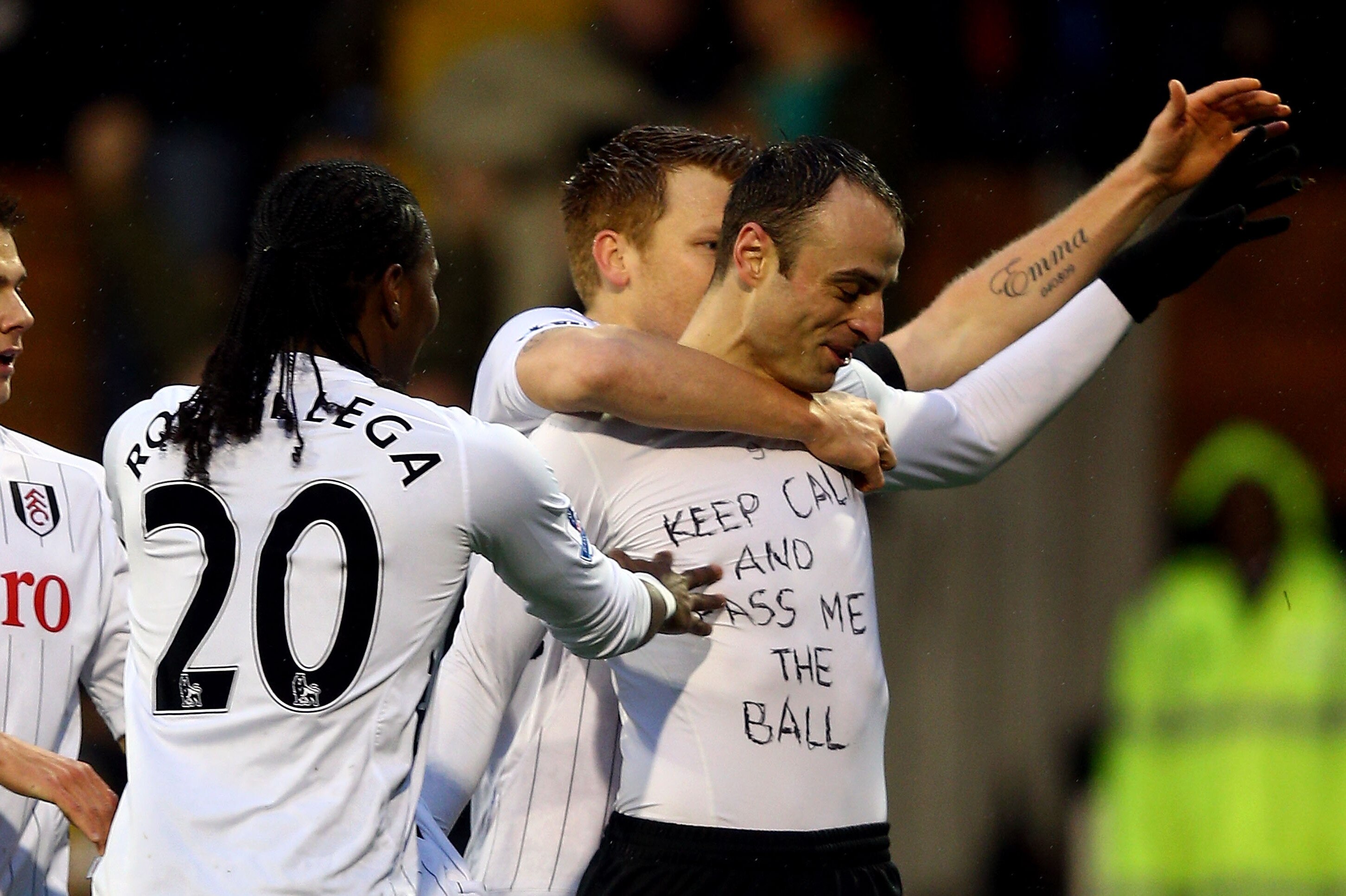 Dimitar Berbatov Booked For Revealing Keep Calm And Pass Me The Ball T Shirt Bleacher Report Latest News Videos And Highlights